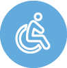icon drawing of a wheelchair
