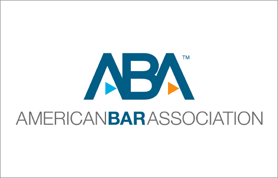 Logo contains initials "ABA" in blue letters over the text "American Bar Association"